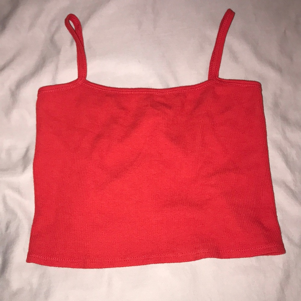 John Galt red, slightly ribbed crop top